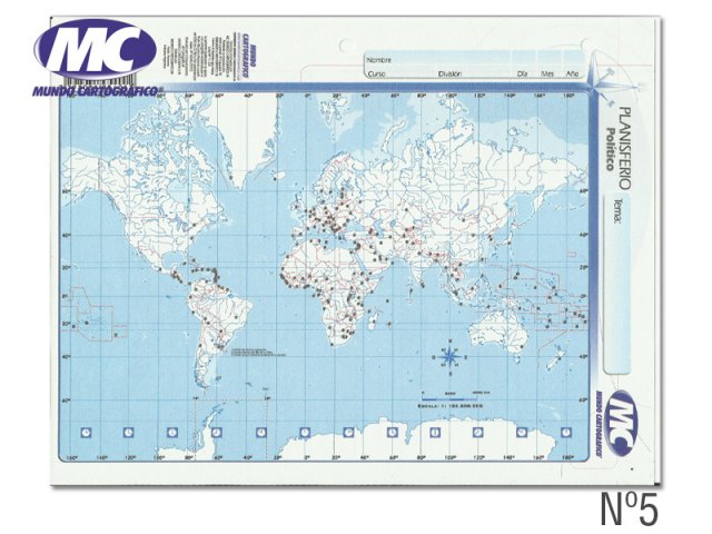 Print Map Quiz Planisferio geografía 4º Educación primaria 6 6