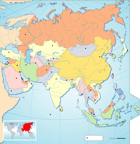 Print Map Quiz Mapa Interactivo Asia geografía imperialismo asia