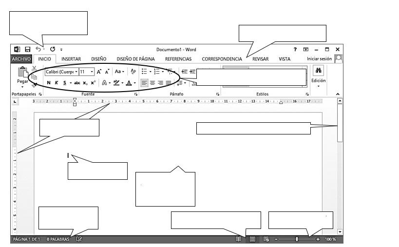 Print Map Quiz ESTRUCTURA DE LA PANTALLA DEL MICROSOFT WORD