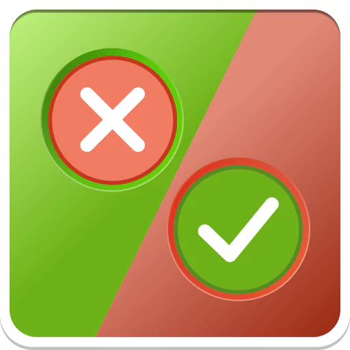 Binary choice quiz Yes or No