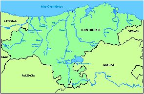 mapa fisico de rios de cantabria Mapa Interactivo: RÍOS DE CANTABRIA (primaria   mapas   cantabria 