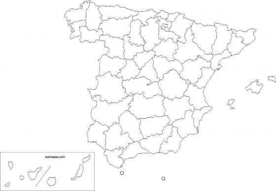 50+ Mapa De España Por Provincias Y Comunidades En Blanco Pics