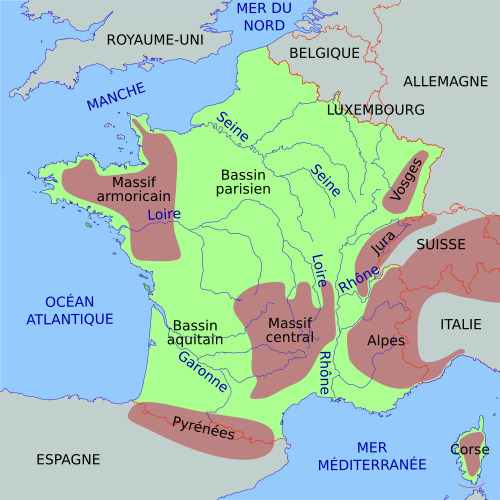 carte de france mer Map Quiz: Massifs de France (géographie   L1   massifs)