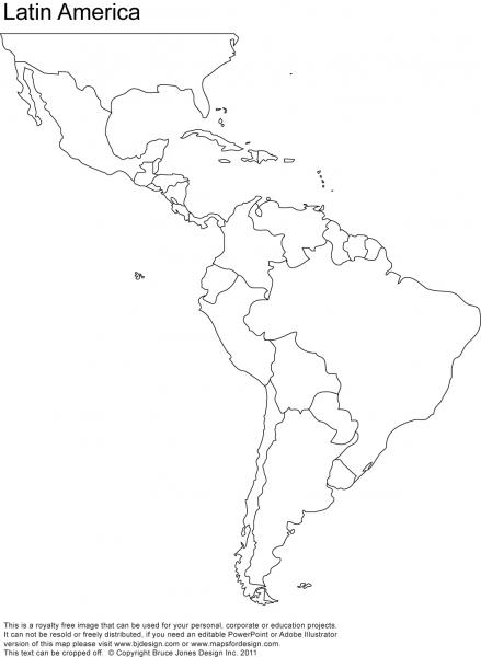 mapa de america en blanco