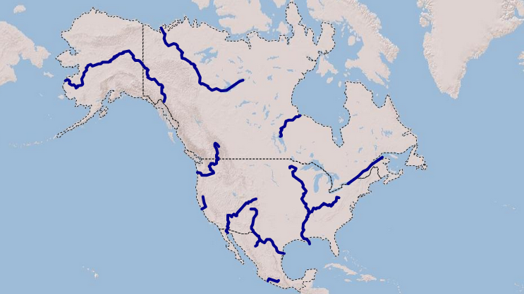 ríos de américa del norte