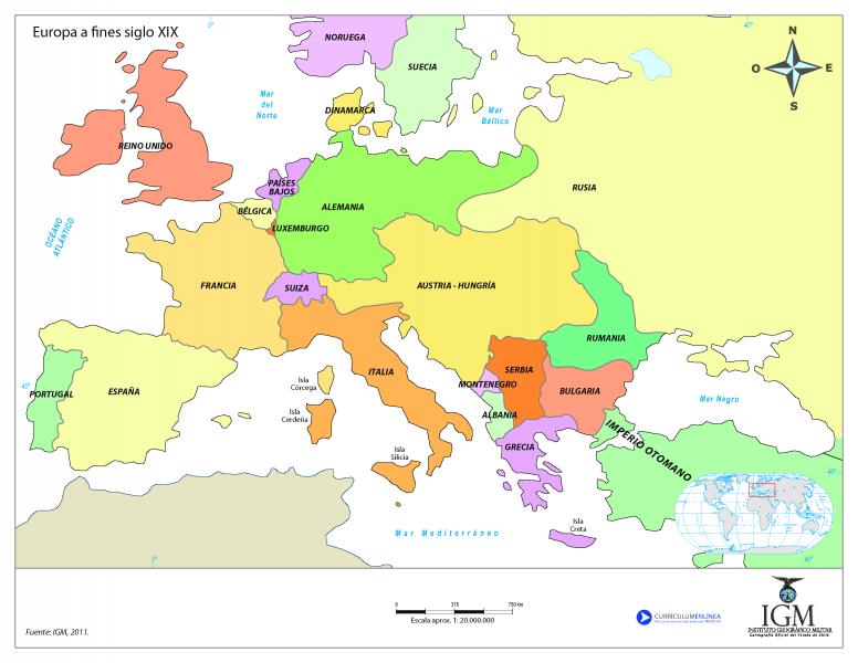 Mapa Interactivo Mapa Politico De Europa Geografia 8º Secundaria Europa Siglo Xix