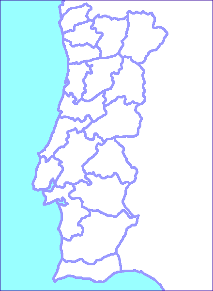 Map Quiz: Distritos de Portugal (1º Ciclo: 4º ano - mapa de