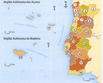 Map Quiz: Distritos de Portugal (geografía)