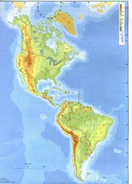 Print Map Quiz: relieve de américa (geografia e historia