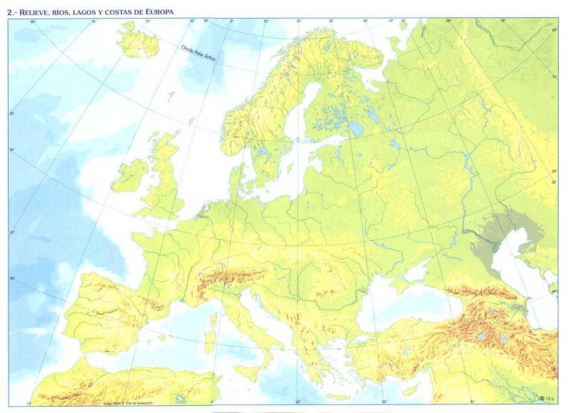 mapa d europa fisic mut Map Quiz: Mares de Europa (D) (1eso   geografía   historia)