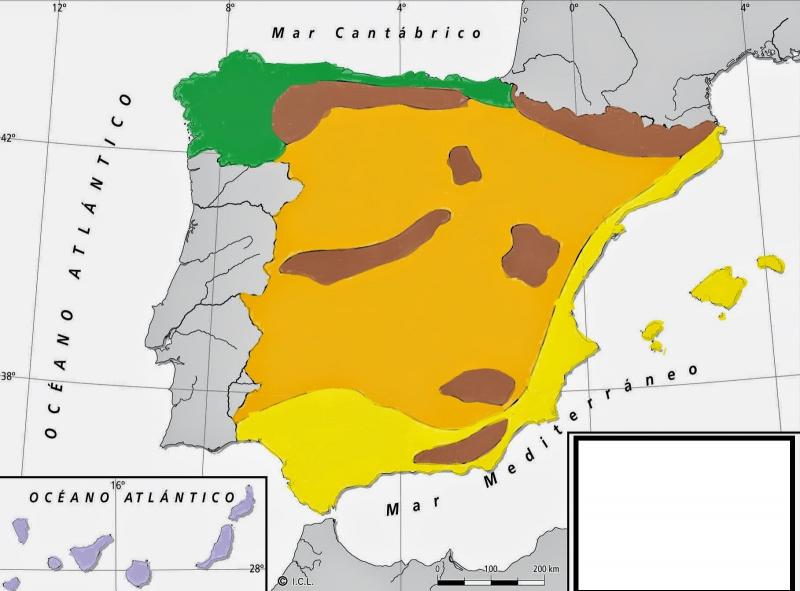Print Map Quiz MAPA CLIMATICO ESPAÑA (1 eso)