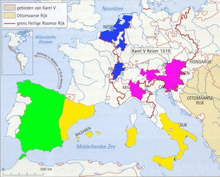 Print Map Quiz: Het rijk waar de zon nooit (habsburgers - nederlanden)