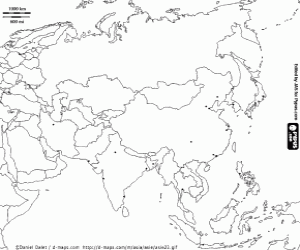 mapa en blanco de europa y asia juntos