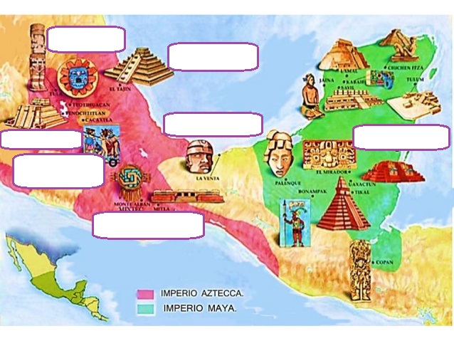 Print Map Quiz: culturas mesoamericanas (4º - Educación primaria)