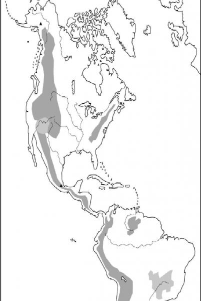 Print Map Quiz: relieve de américa (geografia e historia