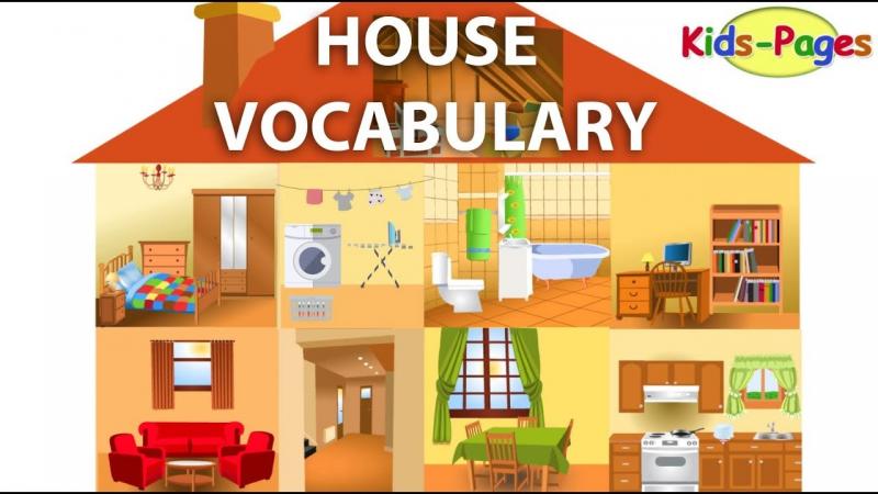 Education vocabulary rooms of the house Royalty Free Vector