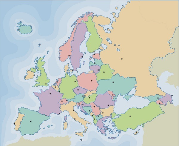 Mapa de Europa - Gentilicios Diagram