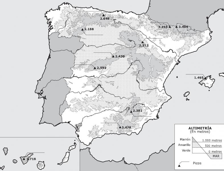 Mapa España en Relieve