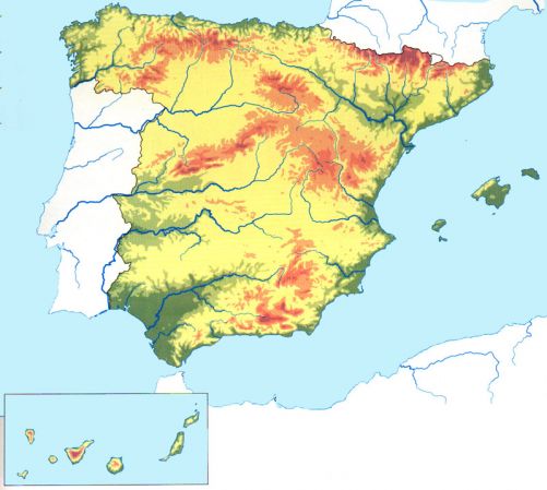 Mapa España en Relieve