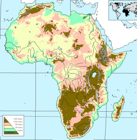 mapa interactivo de africa fisico Map Quiz: Mapa físico de África (geografía   geografÍa fÍsica   1º 