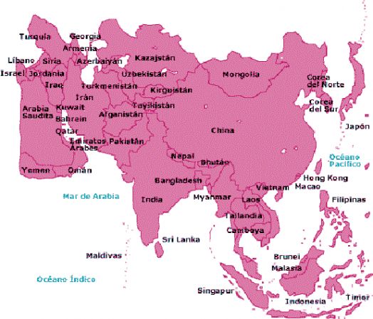 Mapa De Asia Con Capitales 8611