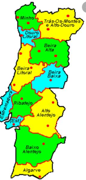 Map Quiz: Distritos de Portugal (1º Ciclo: 4º ano - mapa de