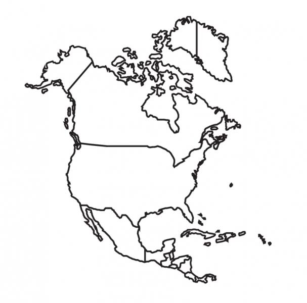 Print Map Quiz: Mapa norteamerica (geografía - 7º - Secundaria ...