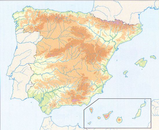 Mapa Interactivo: El relieve de España (biología - relieve península  ibérica)