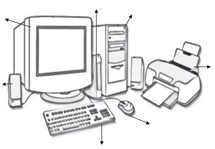 partes de la computadora para colorear