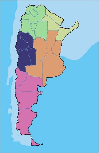 Print Map Quiz: Regiones de Argentina (geografía - 7º - Secundaria