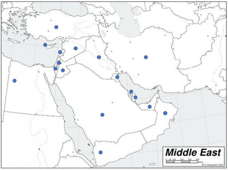 middle east physical features map quiz