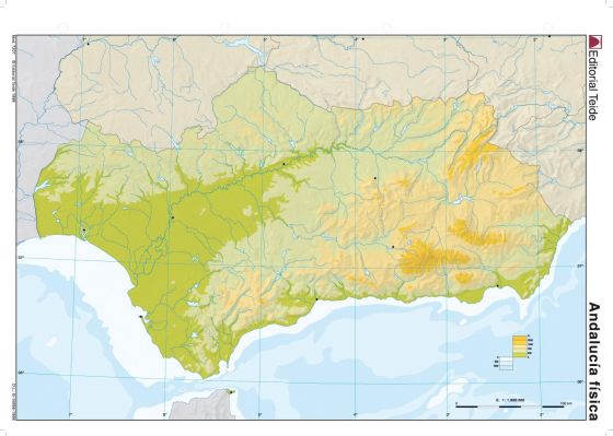 mapa fisico de andalucia en blanco Mapa Interactivo: Mapa físico de Andalucía (geografía   actividad 