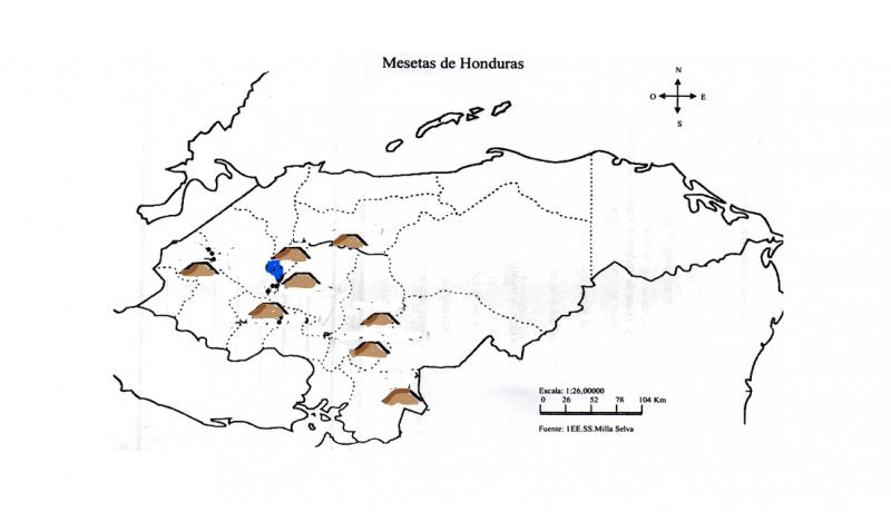 Print Map Quiz Mapa De Mesetas De Honduras Geografía 7º Educación Básica Mesetas De