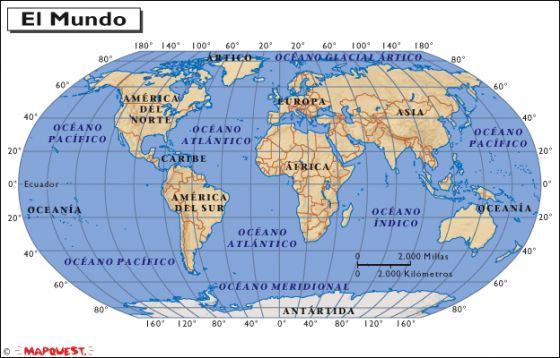 Ellos Para buscar refugio whisky Mapa Interactivo: Principales Mares del Mundo (geografía - mundo)