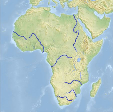 Print Map Quiz Rios Y Lagos De Africa Rios De Africa Mapa Fisico Africa