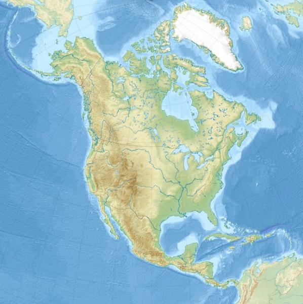 Print Map Quiz: Mapa físico Norteamerica (geografía - 2 eso - norteamerica)