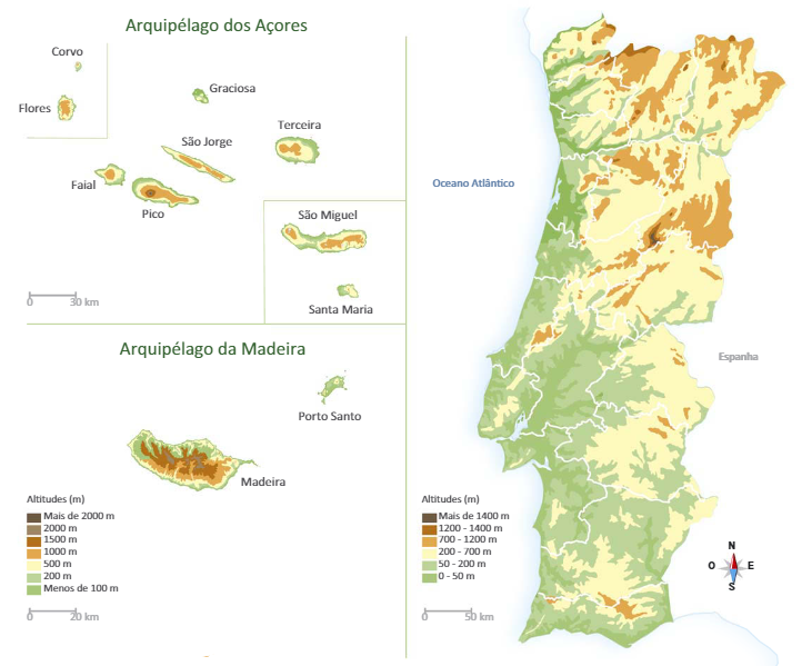 Imprimir Mapa Interactivo: Serras de Portugal (D) (Geography - 1º Ciclo: 4º  ano - serras - geografia - relevo)