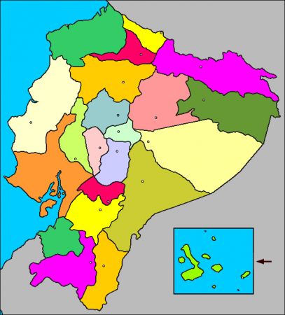 Print Map Quiz: mapa politico del Ecuador ()