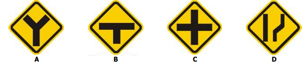 ¿Cual de las siguientes señales indica al conductor que se aproxima a una intersección de vias?