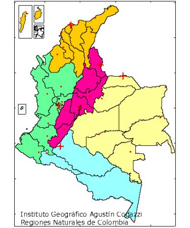Mapa De Las Regiones Naturales De Colombia Atlas Geografico