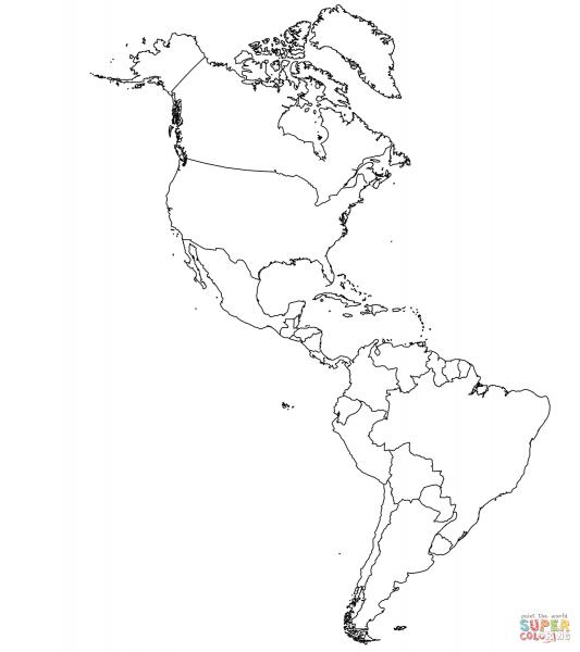 Print Map Quiz: Mapa América (geografía - mapa - america)