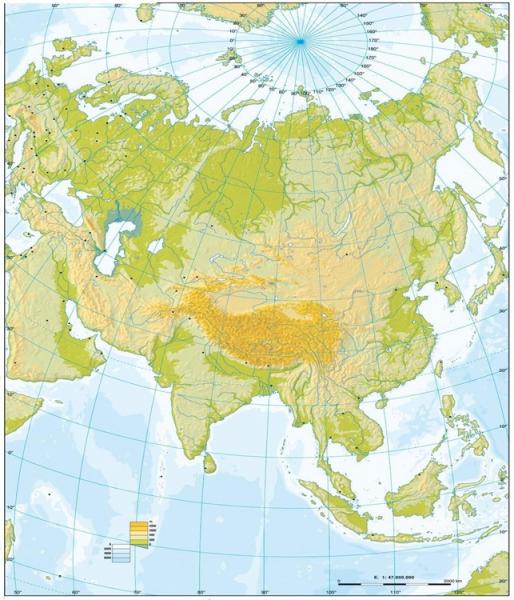 Print Map Quiz Mapa Físico De Asia 25 Elementos Geografía 1 Eso Geografía E Historia 3214