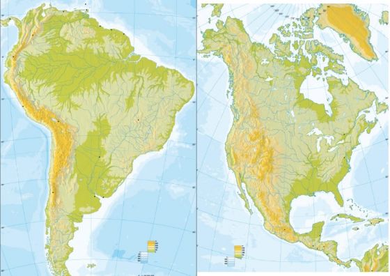 Print Map Quiz: relieve de américa (geografia e historia