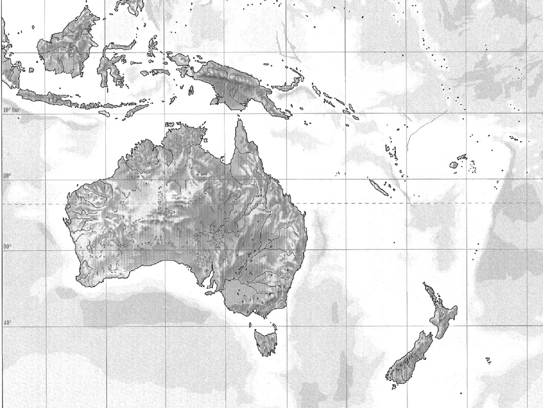 Print Map Quiz Mapa Físico Oceania Geografía 1º Eso 7843