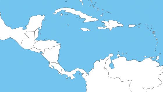 mapa del caribe y america central y sus capitales