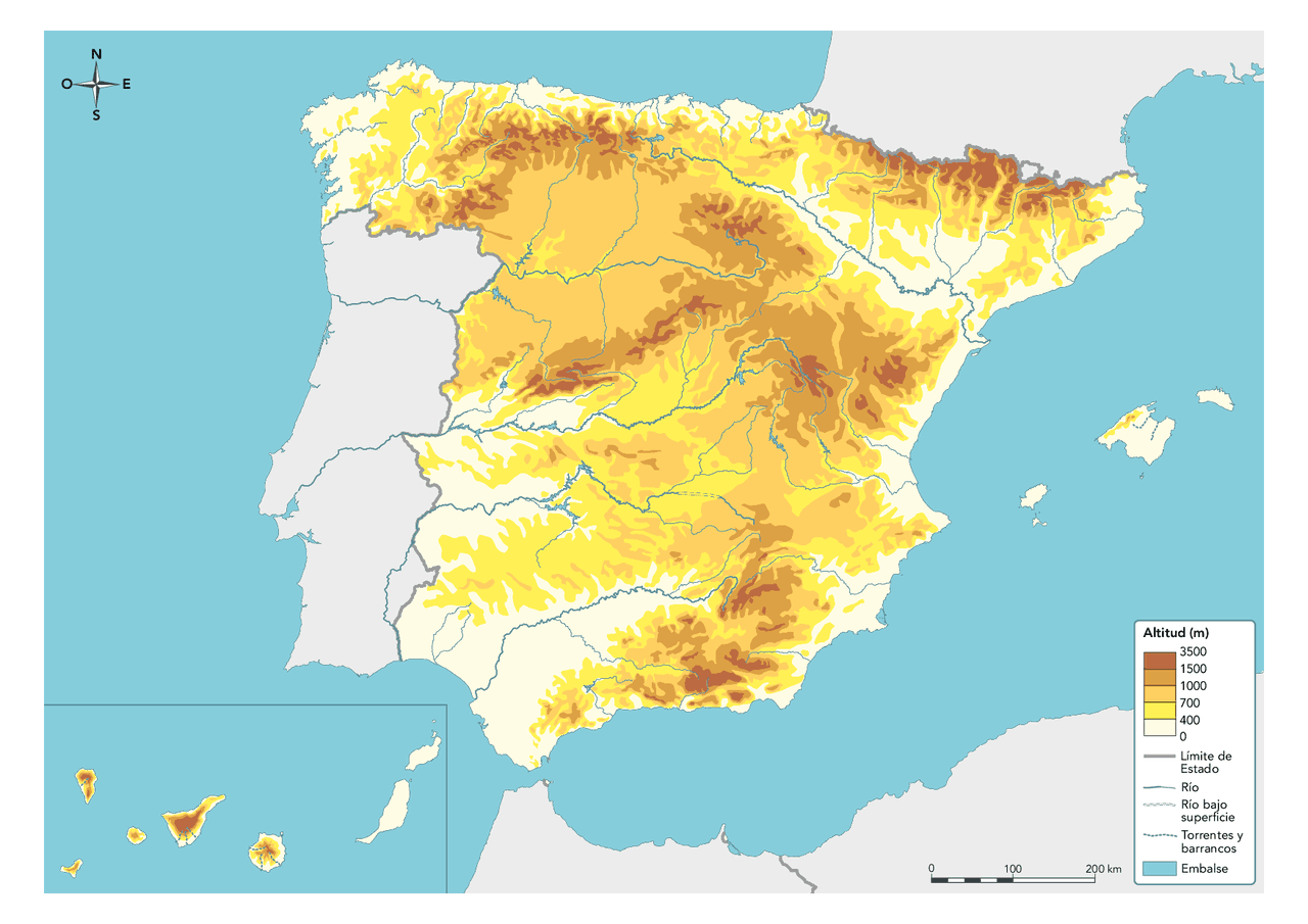 Map Quiz: Mapa físico España (geografía - 1º e.s.o.)