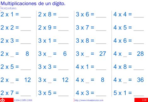 Quiz: Las tablas de multiplicar (3º primaria - multiplicaciòn)