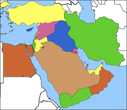 Print Map Quiz: Middle East Map Quiz (geography)