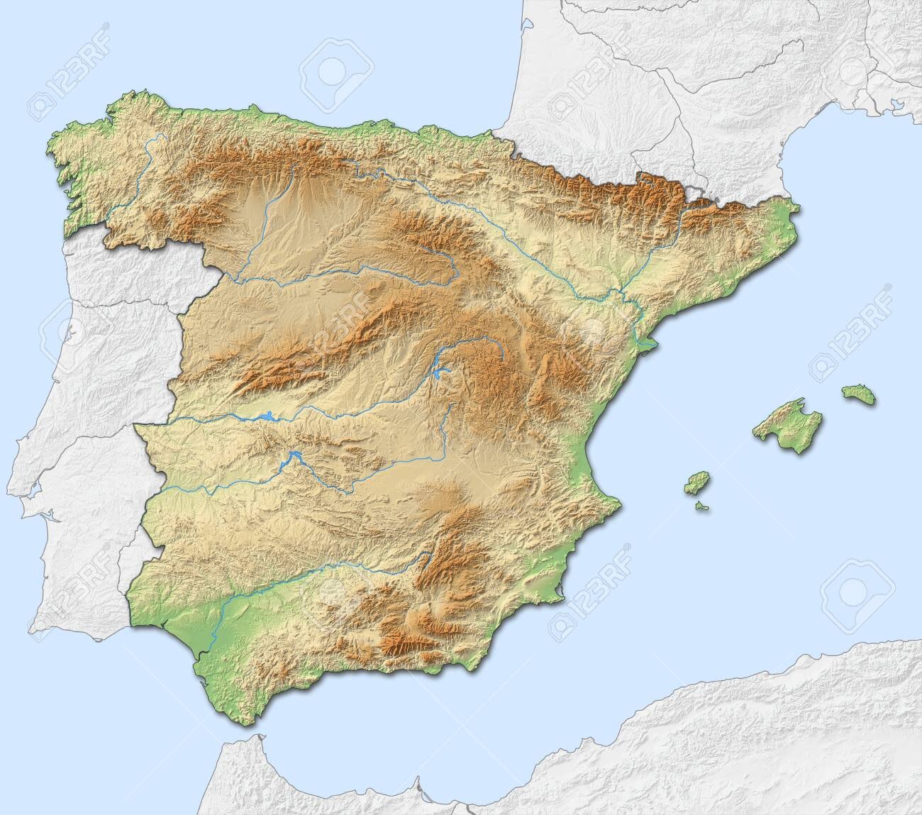 Mapa Relieve Espa a Juego Mapa Del Relieve Espa ol AIMU