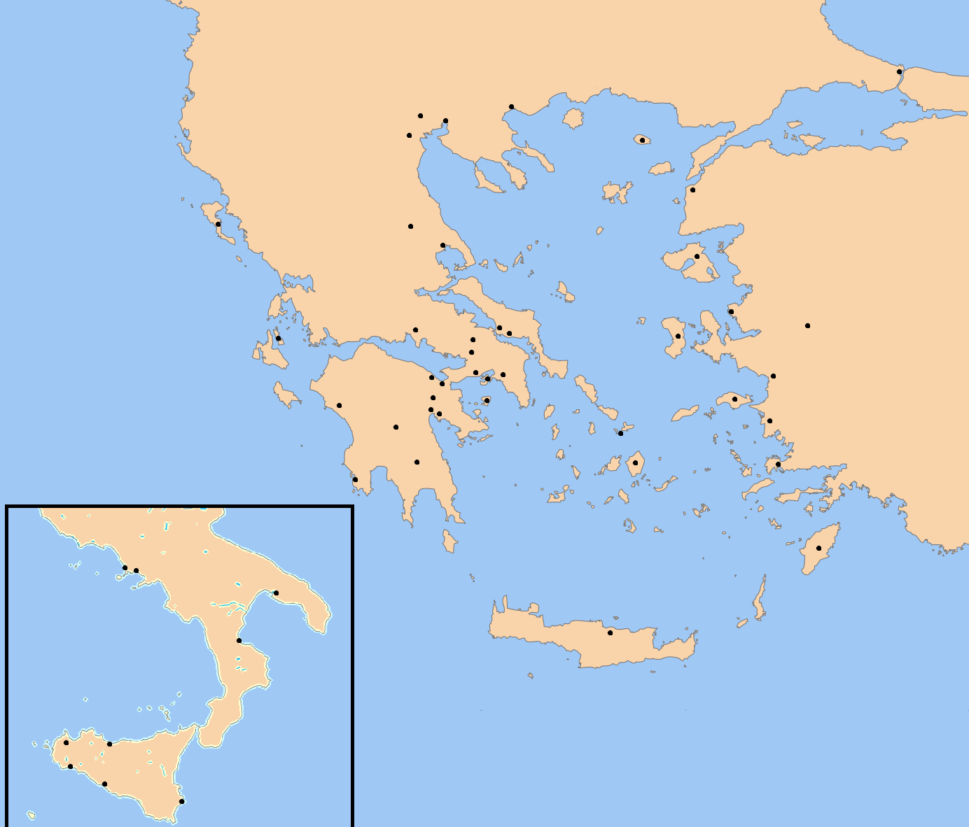 Map Quiz: MAPA REGIONS I CIUTATS GRÈCIA ANTIGA (historia - cultura general)